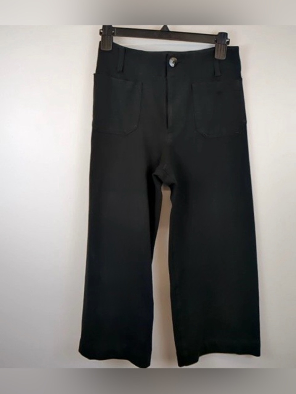 Anthropologie Maeve Colette Black Wide Leg Cropped Pants